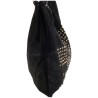 sac bandoulière en croûte de cuir noir. 3