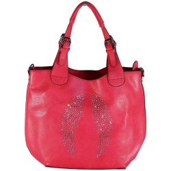 FLORA & CO - sac à main, sac bandoulière ou sac porté épaule corail