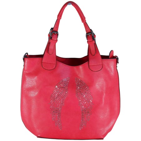 FLORA & CO - sac à main, sac bandoulière ou sac porté épaule corail