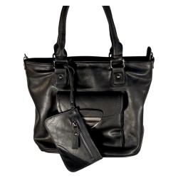 NANUCCI - Sac à main noir porté épaule