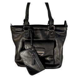 Sac à main, sac bandoulière de marque NANUCCI de couleur noir. 2