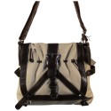 OXONE - Sac en toile beige avec garniture cuir