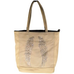 M & E - sac cabas beige