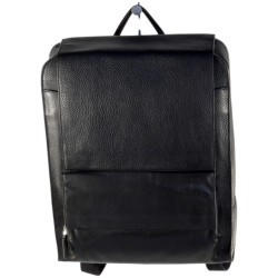 L'AVENTURIER sac à dos en cuir vachette souple noire. 1