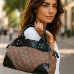 Laurence C - sac à main en toile imprimée et simili cuir. 4