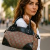 Laurence C - sac à main en toile imprimée et simili cuir.