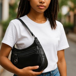 Laurence C - sac à main bandoulière noir