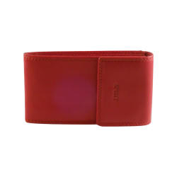 Porte clés de marque SPIRIT rouge en cuir vachette-1