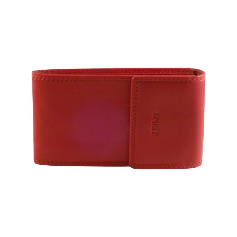 Porte clés de marque SPIRIT rouge en cuir vachette-1