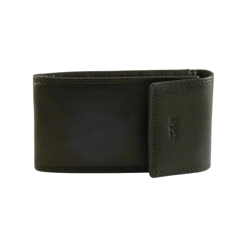 Porte clés SPIRIT noir en cuir vachette.