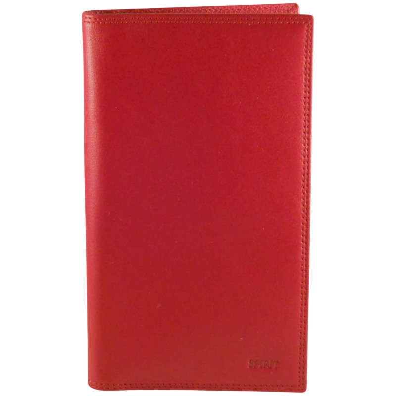 Porte chéquier de marque SPIRIT rouge en cuir vachette