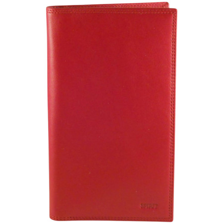 Porte chéquier de marque SPIRIT rouge en cuir vachette