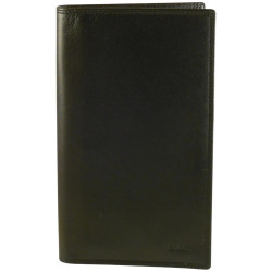 Porte chéquier de marque SPIRIT noir en cuir vachette