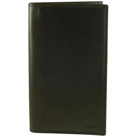 Porte chéquier de marque SPIRIT noir en cuir vachette