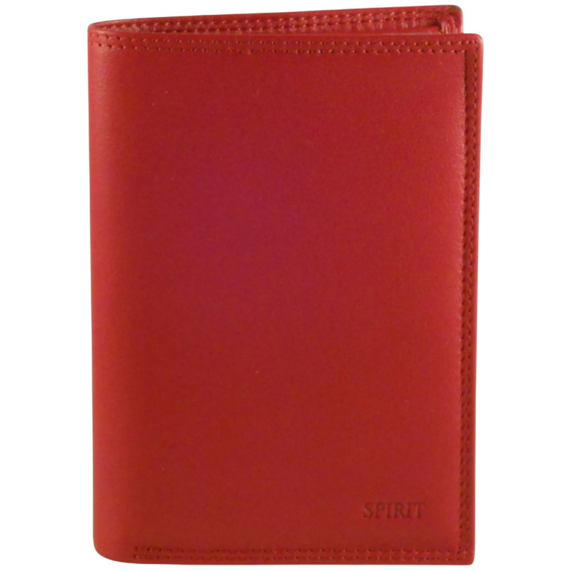 Portefeuille cuir vachette rouge SPIRIT - MAROQUINERIE-MEAUX.COM