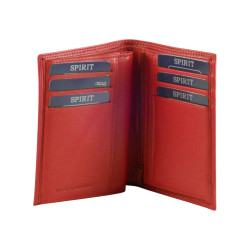 Portefeuille cuir vachette rouge SPIRIT - MAROQUINERIE-MEAUX.COM