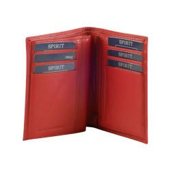 Portefeuille cuir vachette rouge de marque SPIRIT.2
