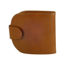 Porte monnaie cuvette de marque SPIRIT en cuir vachette collet marron.1
