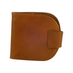 Porte monnaie cuvette de marque SPIRIT en cuir vachette collet marron.3