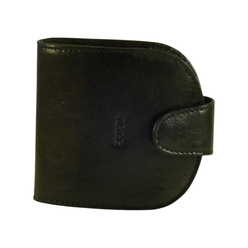 Porte monnaie cuvette de marque SPIRIT en cuir vachette collet noir.