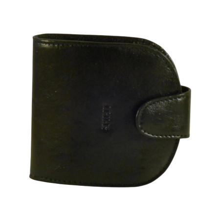 Porte monnaie cuvette de marque SPIRIT en cuir vachette collet noir.
