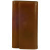 Porte clés de marque SPIRIT en cuir vachette collet marron.1