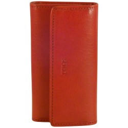 Porte clés de marque SPIRIT en cuir vachette collet rouge.1