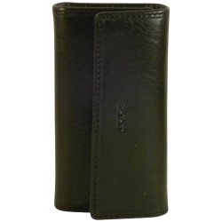 Porte clés de marque SPIRIT en cuir vachette collet noir.
