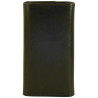 Porte clés de marque SPIRIT en cuir vachette collet noir.