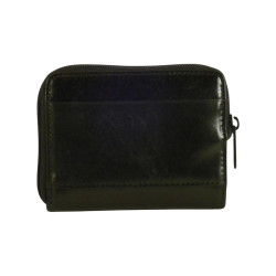 Porte monnaie-clés de marque SPIRIT en cuir vachette collet noir.