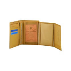 Portefeuille cuir marrron clair 3 volets de marque SPIRIT. 3