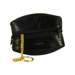 Porte monnaie de marque SPIRIT en cuir vachette collet noir.