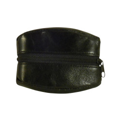 Porte monnaie de marque SPIRIT en cuir vachette collet noir.