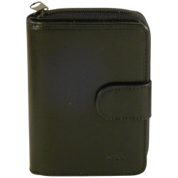 Porte monnaie et cartes de marque SPIRIT en cuir vachette collet noir.