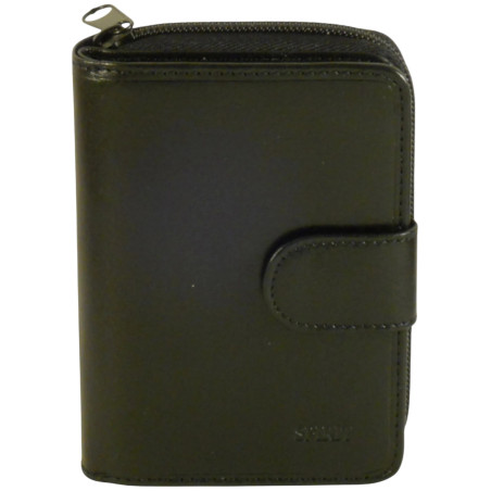 Porte monnaie et cartes de marque SPIRIT en cuir vachette collet noir.