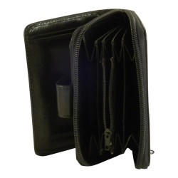 porte monnaie de marque SPIRIT en cuir vachette collet noir. 3 - r6543 noir