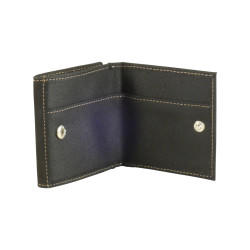 Porte monnaie toile et cuir vachette de marque LOUIS C. 3-l7730-noir