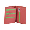 Portefeuille grand format en cuir vachette rose de marque FANCIL