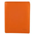 Portefeuille petit format de marque fancil en cuir vachette orange.