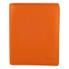 Portefeuille petit format de marque fancil en cuir vachette orange.