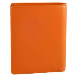Portefeuille petit format de marque fancil en cuir vachette orange. 4-fa203-orange