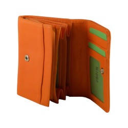 Porte monnaie de marque FANCIL en cuir vachette orange. 2-fa208-orange