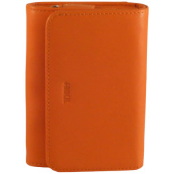 Porte monnaie de marque FANCIL en cuir vachette orange.