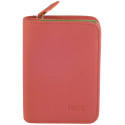 Porte monnaie de marque FANCIL en cuir vachette rose.