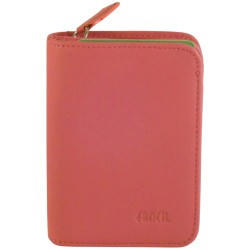 Porte monnaie de marque FANCIL en cuir vachette rose. 1-fa209-rose