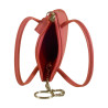 Porte monnaie porte clés de marque FANCIL en cuir vachette rose.