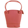 Porte monnaie porte clés de marque FANCIL en cuir vachette rose.