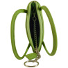 Porte monnaie porte clés de marque FANCIL en cuir vachette vert anis.