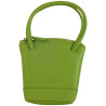 Porte monnaie porte clés de marque FANCIL en cuir vachette vert anis.