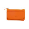 Porte monnaie FANCIL en cuir vachette orange.